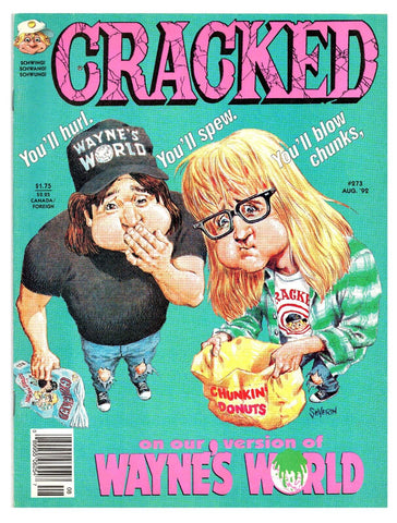 VINTAGE 1992 Cracked Magazine #273 Major Magazines Wayne's World Mike Myers