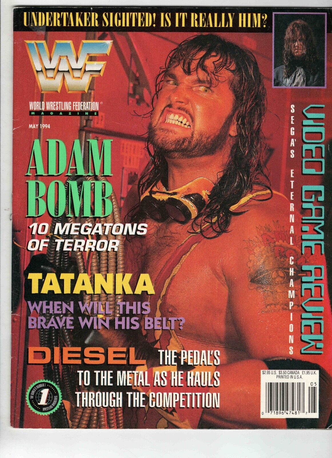 May 1994 WWF Magazine Adam Bomb Diesel Tatanka