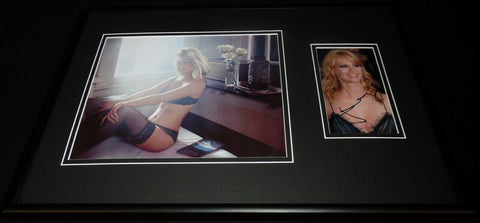 January Jones Lingerie Stockings Signed Framed 12x18 Photo Set Mad Men