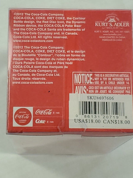 NEW SEALED 2012 Coca Cola Kurt Adler Santa Hat Christmas Ornament