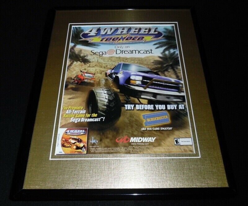 4 Wheel Thunder 2000 Sega Dreamcast Framed 11x14 ORIGINAL Advertisement 