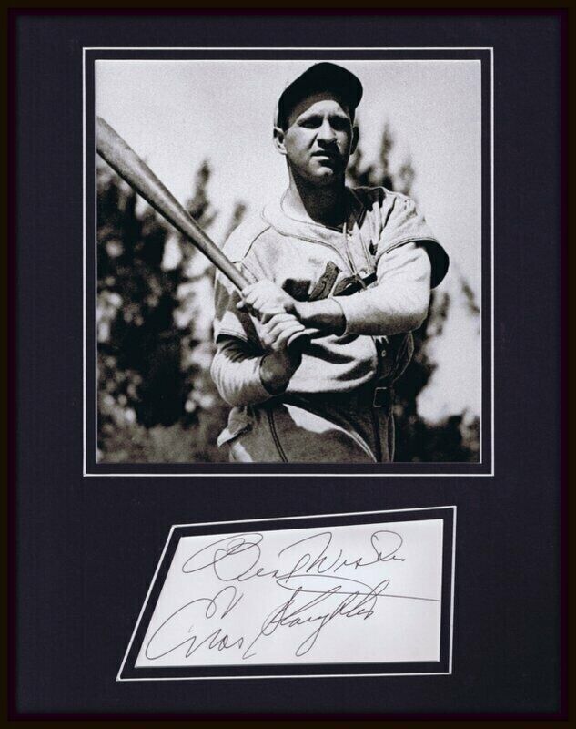 Enos Country Slaughter Signed Framed 11x14 Photo Display JSA