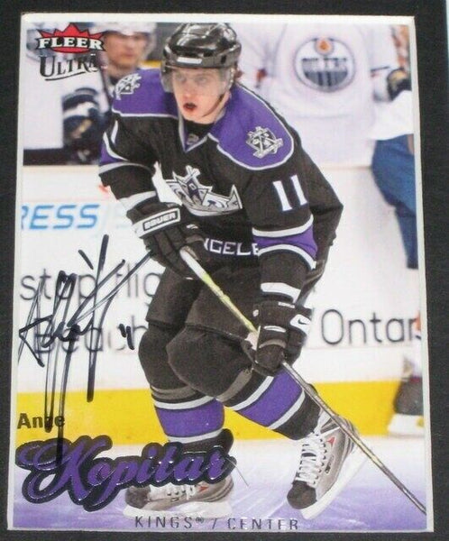 Anze Kopitar FIGHT Signed Framed 11x17 Photo Display Kings JSA