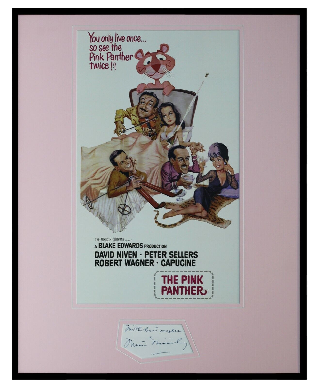 Walter Mirisch Signed Framed 16x20 Pink Panther Poster Display