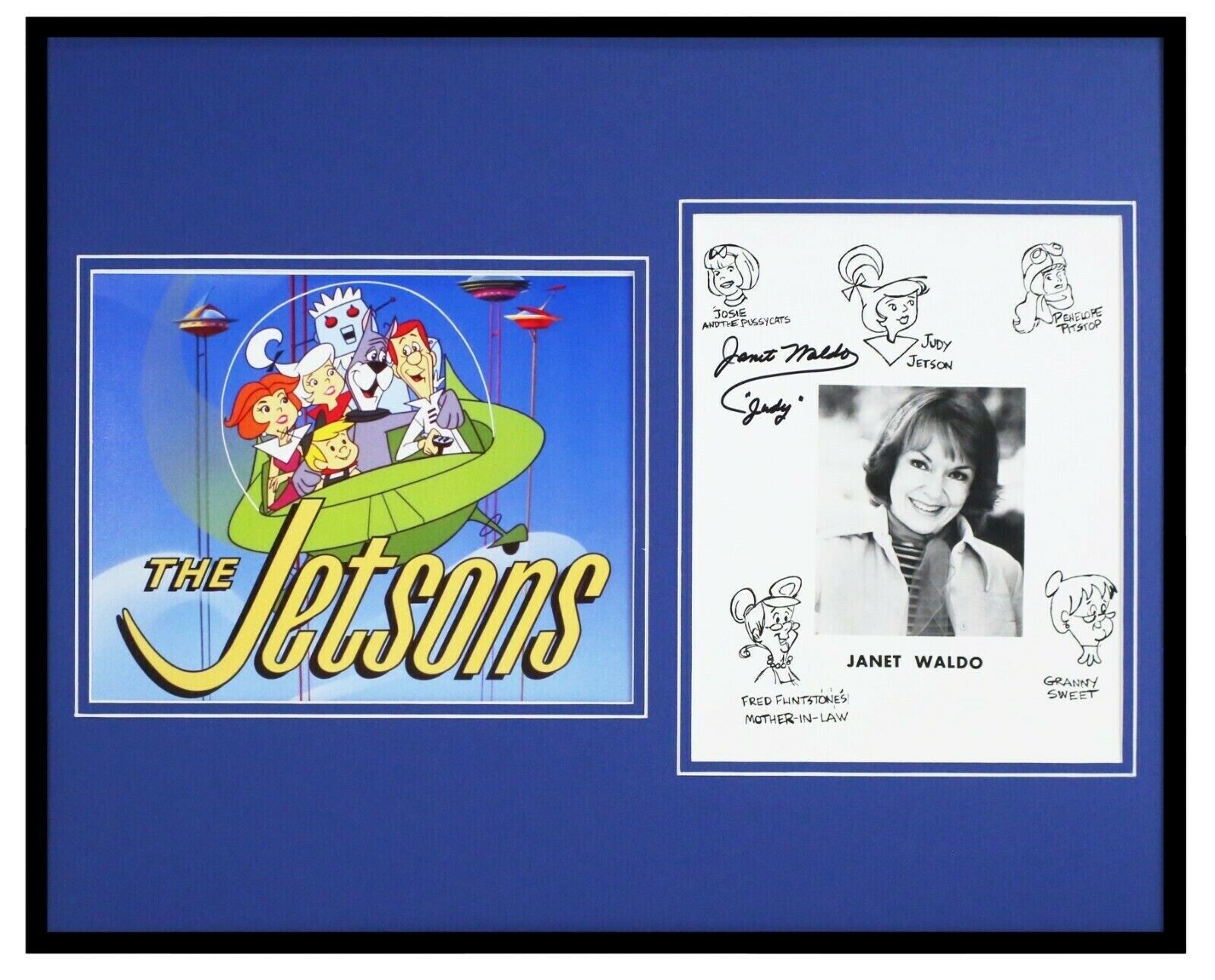 Janet Waldo Signed Framed 16x20 Photo Set The Jetsons Judy