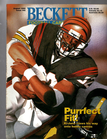 VINTAGE Aug 1995 Beckett Football Card Magazine #65 Ki Jana Carter Bengals