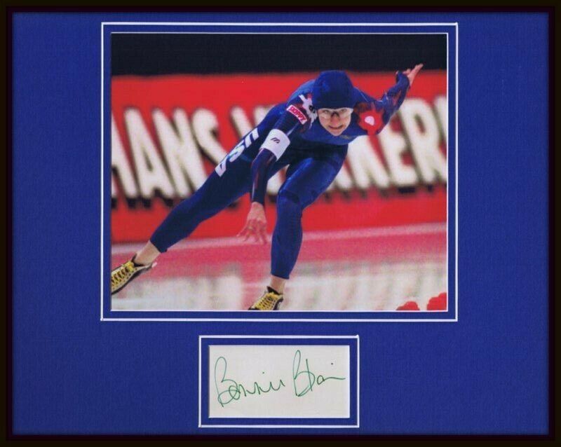 Bonnie Blair Signed Framed 11x14 Photo Display JSA US Olympian