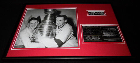 1951-52 Detroit Red Wings Team Framed 12x18 Photo Display Sawchuk / Abel