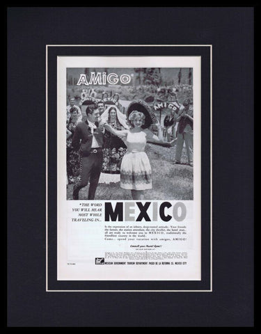 1961 Mexico Government Tourism Framed 11x14 ORIGINAL Vintage Advertisement