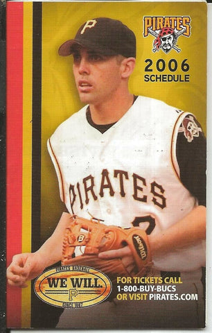 ORIGINAL Vintage 2006 Pittsburgh Pirates Pocket Schedule Jack Wilson