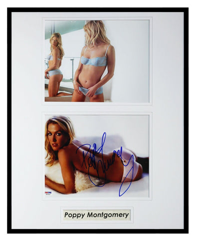 Poppy Montgomery Signed Framed 16x20 Lingerie Photo Display PSA/DNA