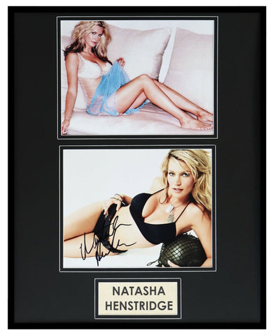 Natasha Henstridge Signed Framed 16x20 Lingerie Photo Set JSA Species