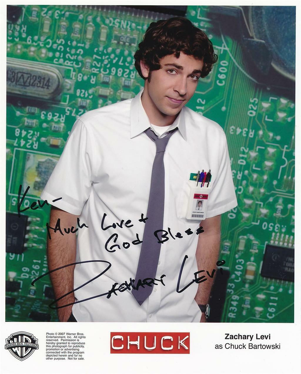 Zachary Levi Signed 8x10 Chuck Promo Photo w/ Lengthy Inscription  