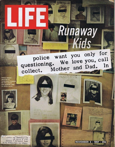 ORIGINAL Vintage Life Magazine November 3 1967 Runaway Kids