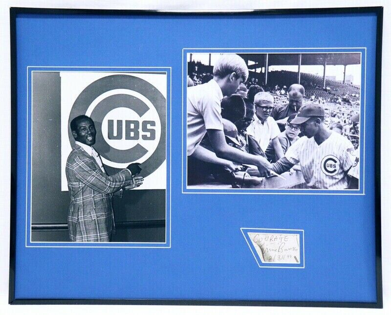 Ernie Banks Mr. Cub Signed Framed 16x20 Photo Display Chicago Cubs