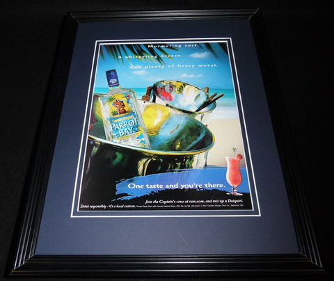 2001 Captain Morgan Parrot Bay Rum 11x14 Framed ORIGINAL Vintage Advertisement C