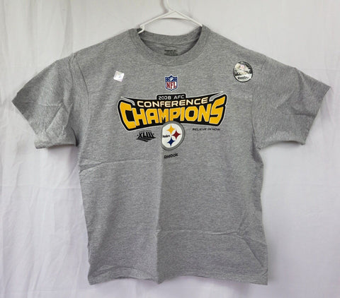 NEW w/ TAGS NWT 2008 Reebok Pittsburgh Steelers AFC Champs T-Shirt LG L