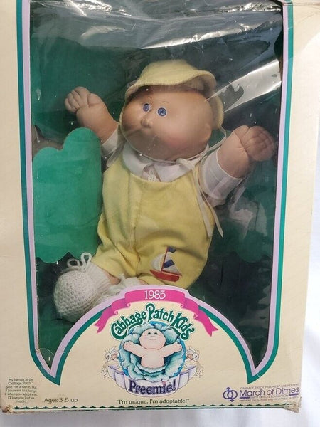 VINTAGE 1985 Coleco Cabbage Patch Kids Preemies March of Dimes Doll in Box