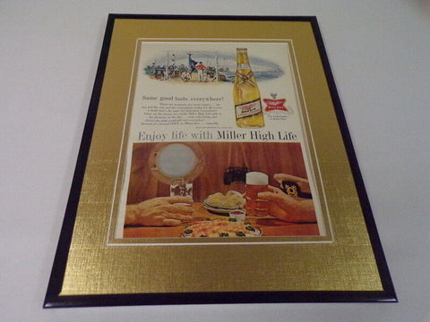 1963 Miller Lite Beer Enjoy Life Framed 11x14 ORIGINAL Vintage Advertisement 