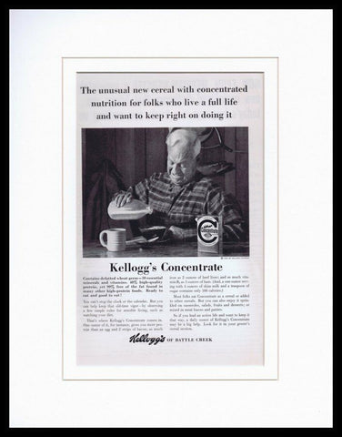 1962 Kellogg's Concentrate Cereal Framed 11x14 ORIGINAL Vintage Advertisement 