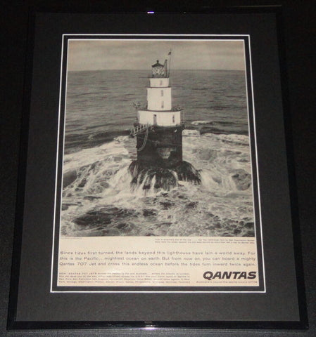 1959 Quantas Airlines 11x14 Framed ORIGINAL Vintage Advertisement