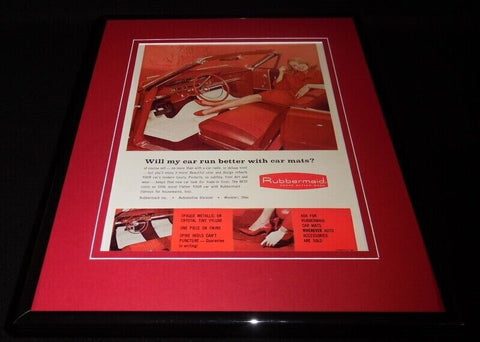 1966 Rubbermaid Mats Leggy Model 11x14 Framed ORIGINAL Vintage Advertisement