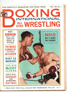 April 1965 Boxing International Magazine Sugar Ray Robinson Carmen Basilio