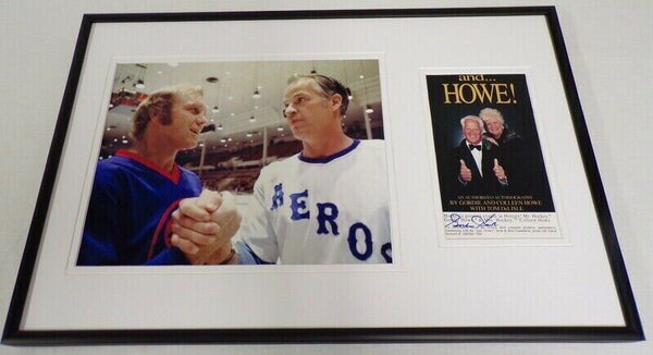 Gordie Howe Signed Framed 12x18 Photo Display w/ Bobby Hull WHA Aeros