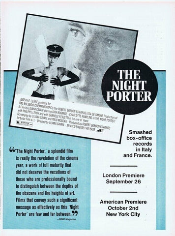 The Night Porter 1974 ORIGINAL Vintage 9x12 Industry Ad Charlotte Rampling