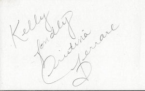 Cristina Ferrare Signed 3x5 Index Card 