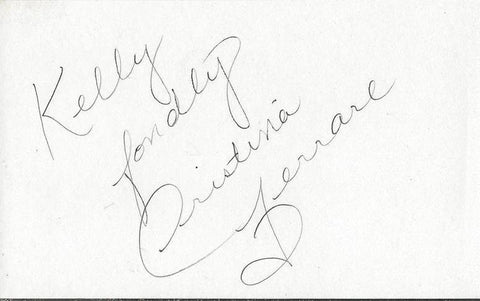 Cristina Ferrare Signed 3x5 Index Card 