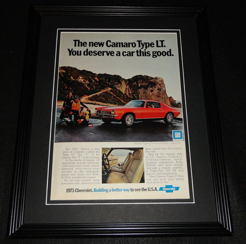 1973 Chevrolet Camaro Framed 11x14 ORIGINAL Advertisement