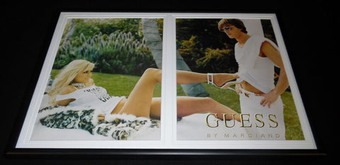 Paris Hilton Framed 12x18 ORIGINAL 2004 Guess Advertising Display 