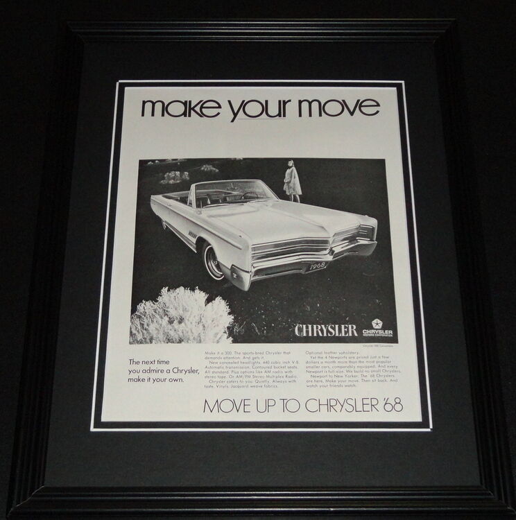 1968 Chrysler 300 11x14 Framed ORIGINAL Advertisement