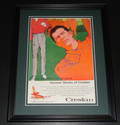 1959 Cary Middlecoff Creslan Slacks 11x14 Framed ORIGINAL Vintage Advertisement