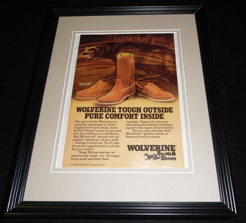 1981 Wolverine Shoes & Boots 11x14 Framed ORIGINAL Vintage Advertisement