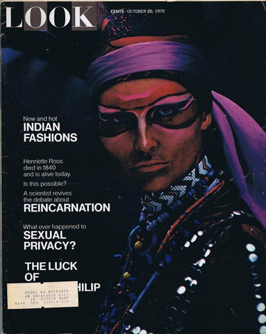 ORIGINAL Vintage October 20 1970 Look Magazine Indian Fashion