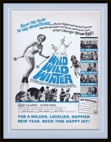 ORIGINAL Vintage 1965 Wild Wild Winter 11x14 Framed Advertisement Chris Noel