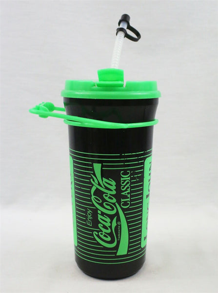 VINTAGE Long John Silver's Restaurant Coca Cola Green Plastic Water Bottle LJS