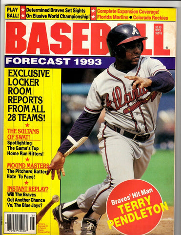 VINTAGE 1993 Baseball Forecast Magazine Terry Pendleton Braves