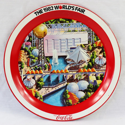 VINTAGE 1982 Coca Cola World's Fair Serving Tray Knoxville Tennessee