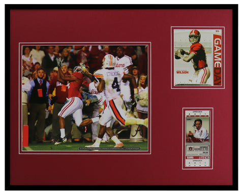 2008 Iron Bowl Alabama vs Auburn Framed 16x20 Photo / Ticket / Program Cover Set