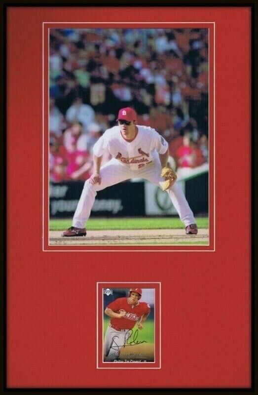 Scott Rolen Signed Framed 11x17 Rookie Card & Photo Display Reds Cardinals