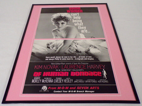 1964 Of Human Bondage 16x20 ORIGINAL Framed Industry Advertisement Kim Novak