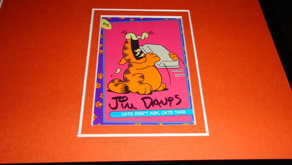 Jim Davis Signed Framed 11x14 Garfield DVD & Photo Display JSA