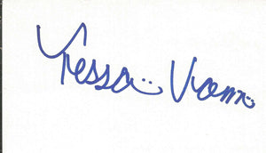 Tessa Vonn Signed 3x5 Index Card Threat Matrix