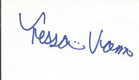 Tessa Vonn Signed 3x5 Index Card Threat Matrix