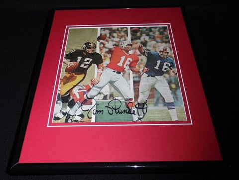 Jim Plunkett Signed Framed 11x14 Photo Display Patriots Stanford