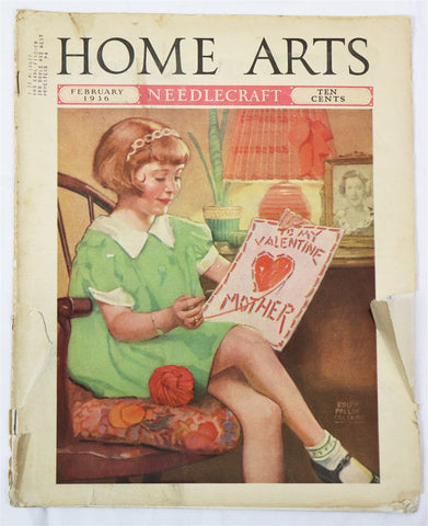 ORIGINAL Vintage Feb 1936 Home Arts Needlecraft Magazine 