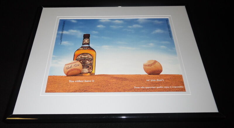 Babe Ruth Facsimile Signed Framed 1994 Chivas Regal Advertising Display